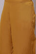 Mustard Jacquard Straight Kurta image number 2